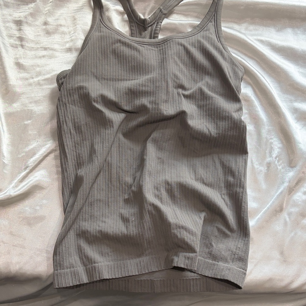 Amazon Gray Ribbed Tank Top